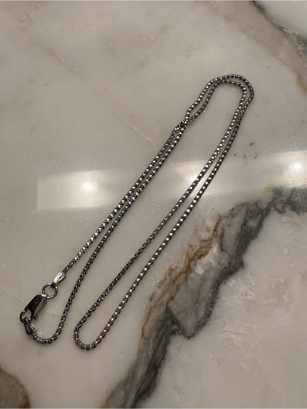 18 inch 925 Silver Diamond-Cut Popcorn Box Chain Necklace